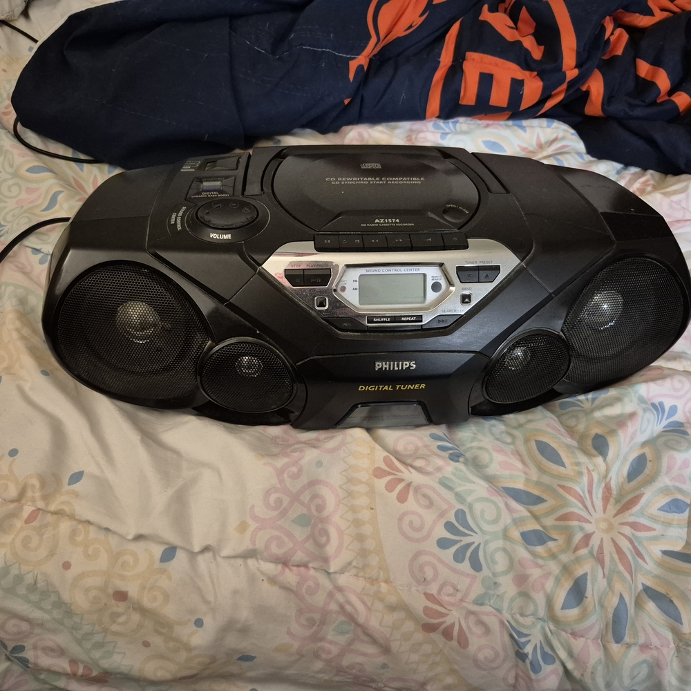 Philips Black Portable Boombox with Digital Tuner